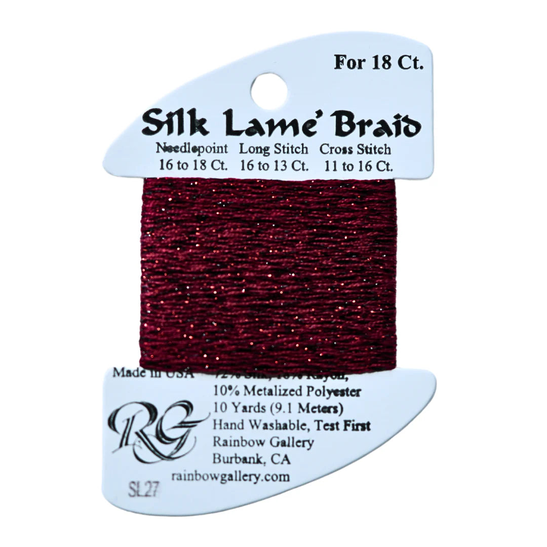 SILK LAME BRAID #13 LB27- GARNET