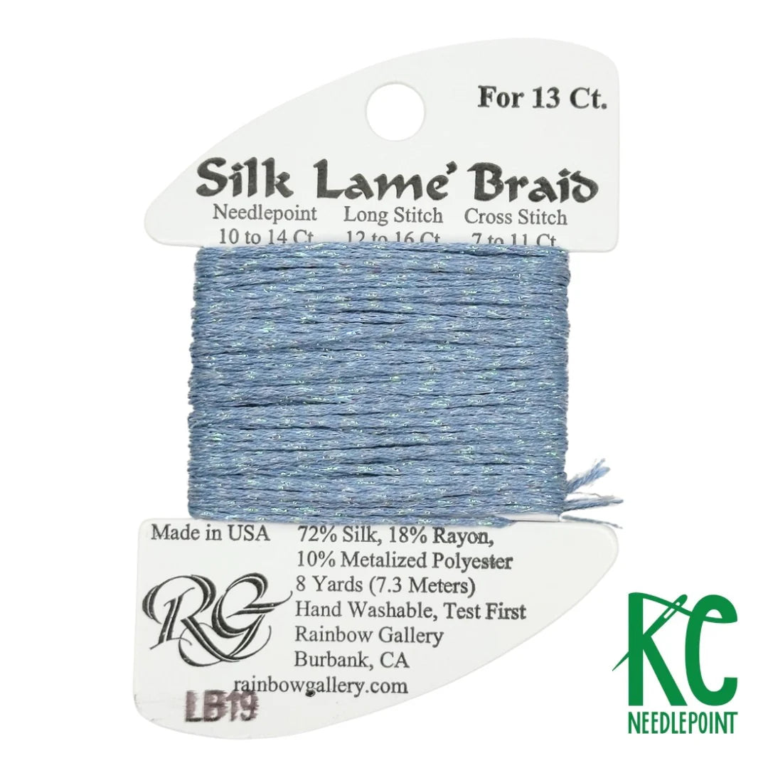 SILK LAME BRAID #13 LB19- ANTIQUE BLUE