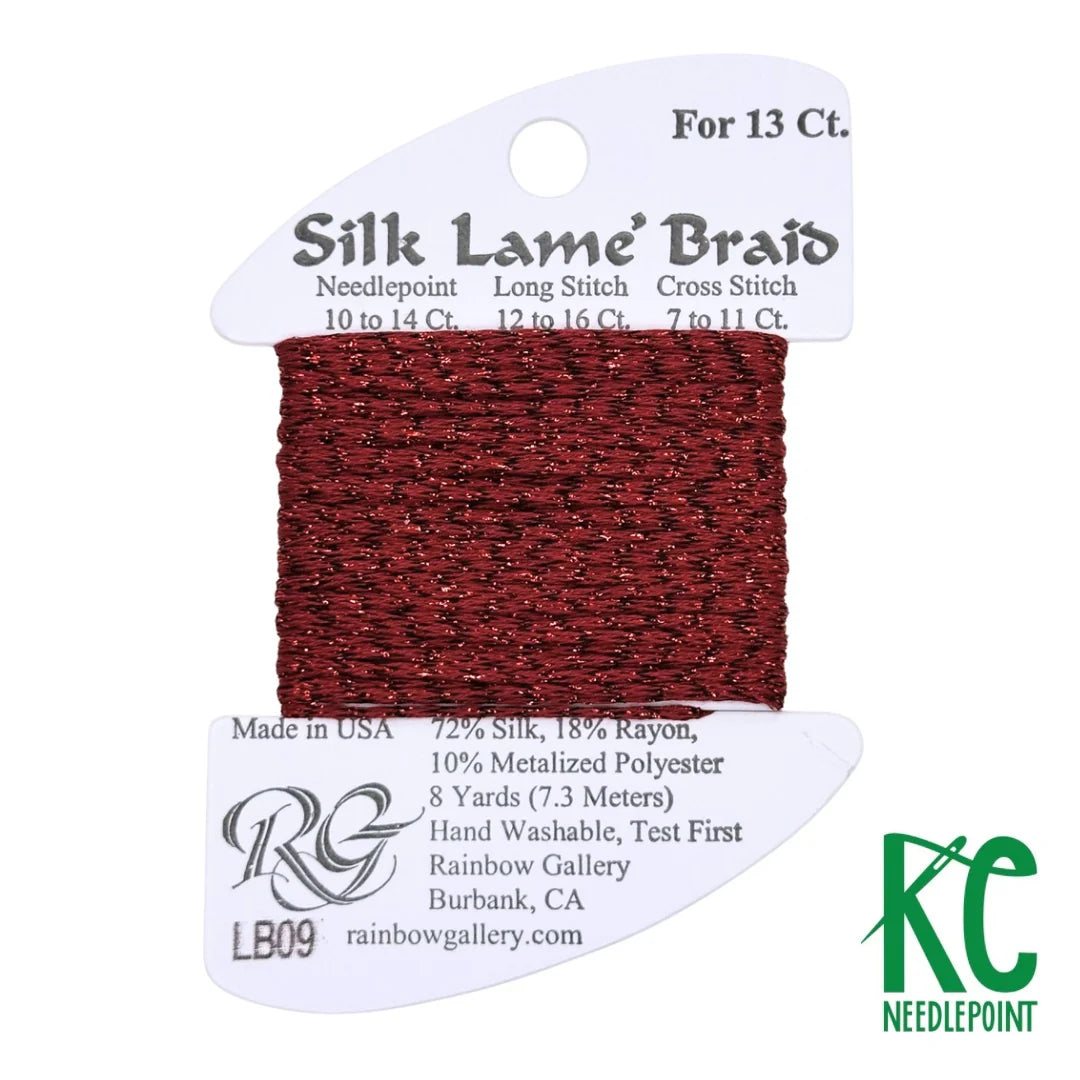 SILK LAME BRAID #13 LB09- DARK RED