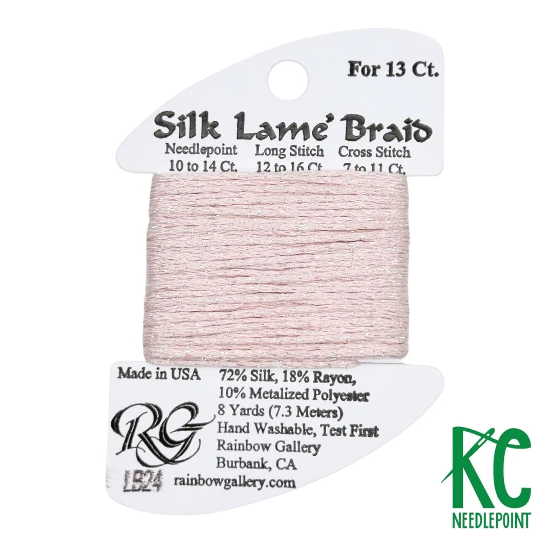 SILK LAME BRAID #13 LB24- BABY PINK
