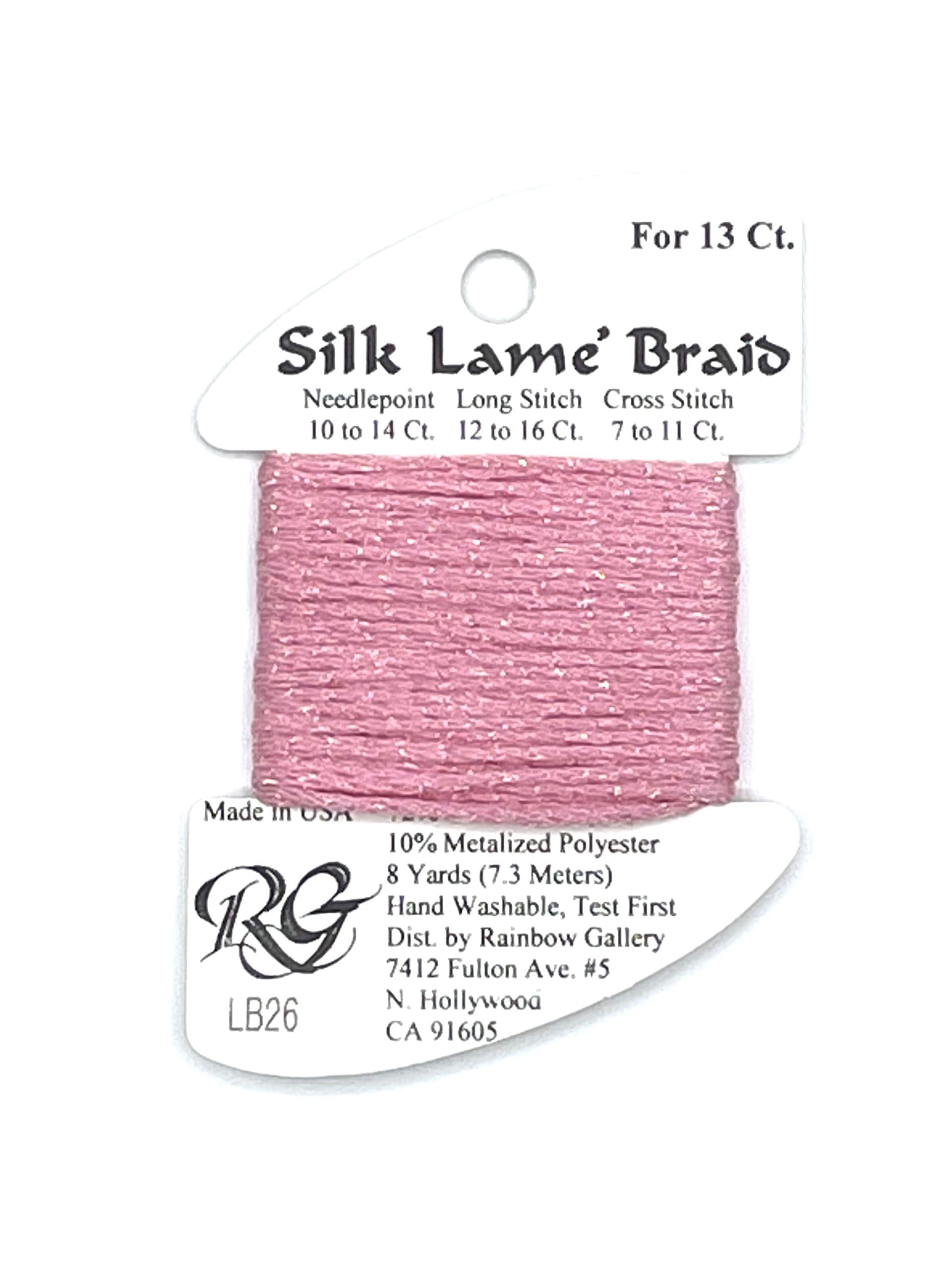 SILK LAME BRAID #13 LB26- RASPBERRY