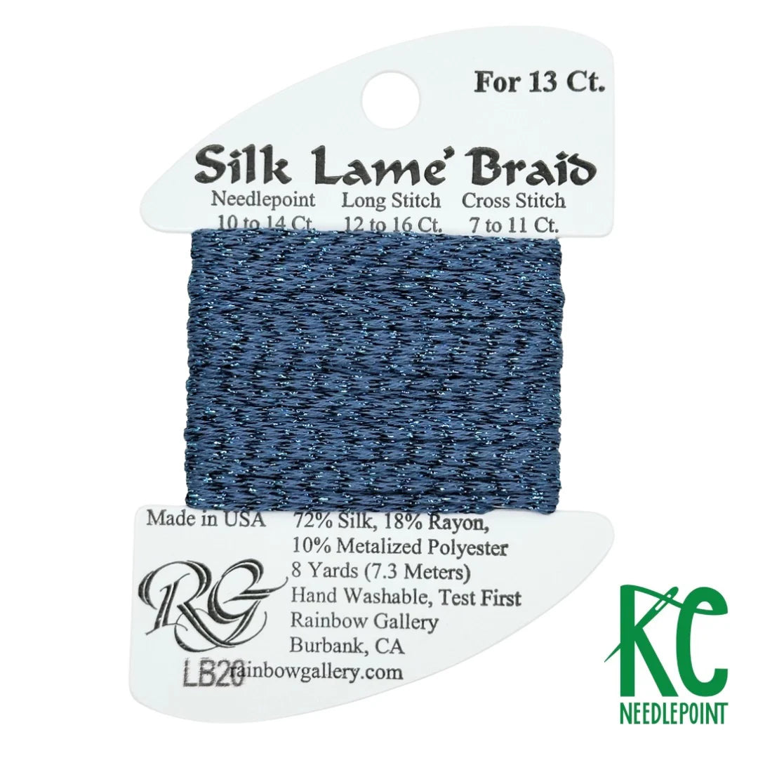 SILK LAME BRAID #13 LB20- DARK ANTIQUE BLUE