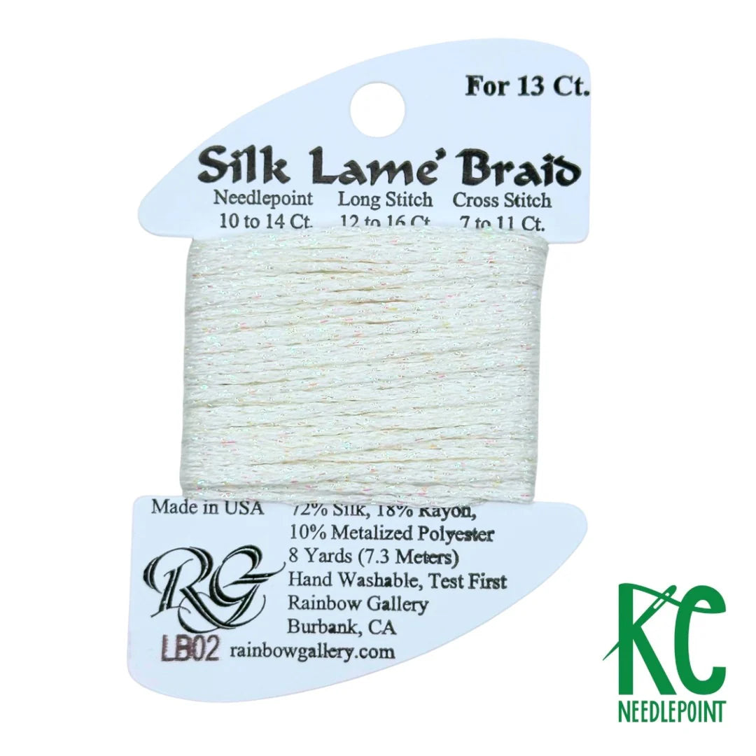 SILK LAME BRAID #13 LB02- WHITE
