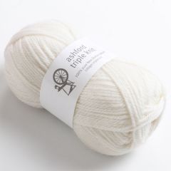 813 ASHFORD 100% NZ WOOL TRIPLE KNIT 12 PLY SNOW 9418647410693