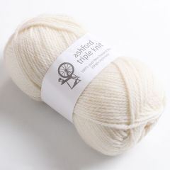 814 ASHFORD 100% NZ WOOL TRIPLE KNIT 12 PLY PEARL - 100gm BALL 9418647410709