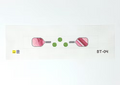 PICKLEBALL KEY FOB - PINK PADDLES & GREEN BALLS