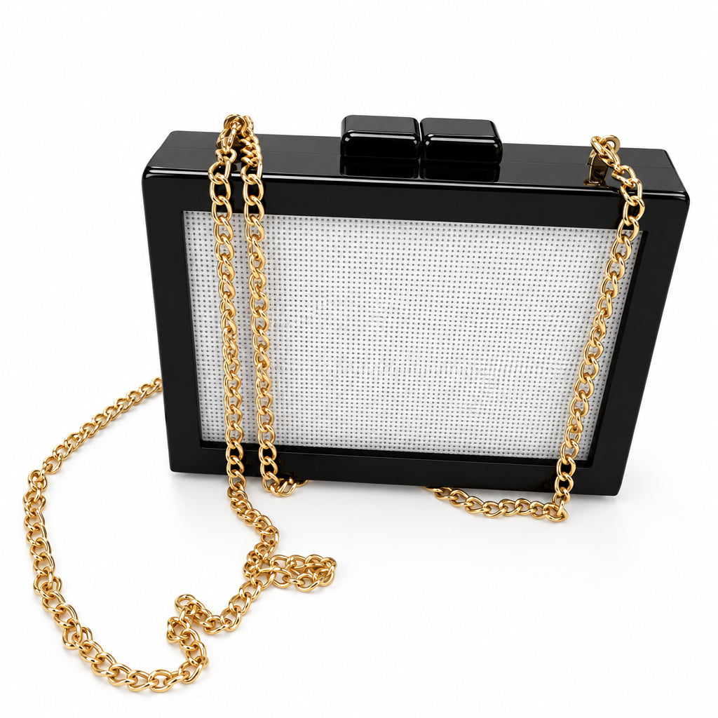 SELF FINISHING ACRYLIC CLUTCH (BLACK)