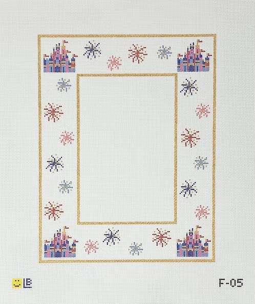 CASTLE WITH FIREWORKS FRAME - FOR A 4 X 6 PHOTO INSERT