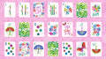 Pink Let's Mahj Mahjong Tile Blocks – 24 Inch Repeat