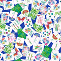 Dark Blue Let's Mahj Large Scattered Tiles