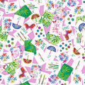Pink Let's Mahj Large Scattered Tiles