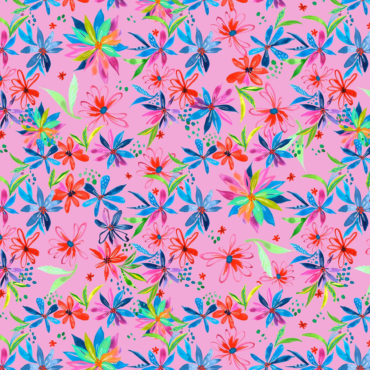 Pink Let's Mahj Colorful Floral