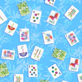Blue Let's Mahj Tile Toss