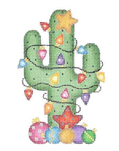 Cactus Decorated for Christmas