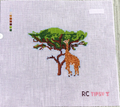African Safari Giraffe Needlepoint Canvas