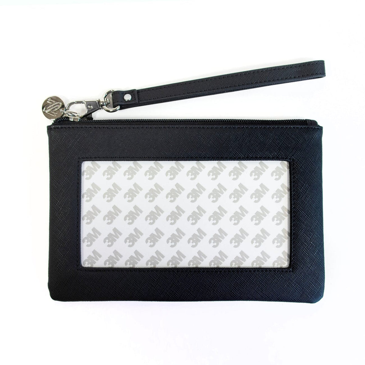 SAFFIANO LEATHER ACCESSORY BAG- BLACK