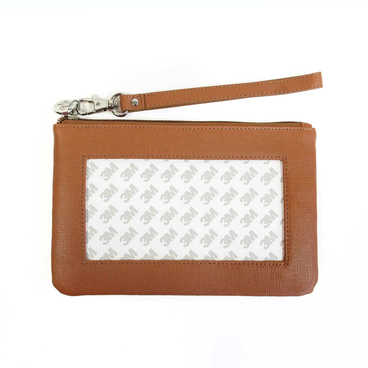 SAFFIANO LEATHER ACCESSORY BAG- BROWN